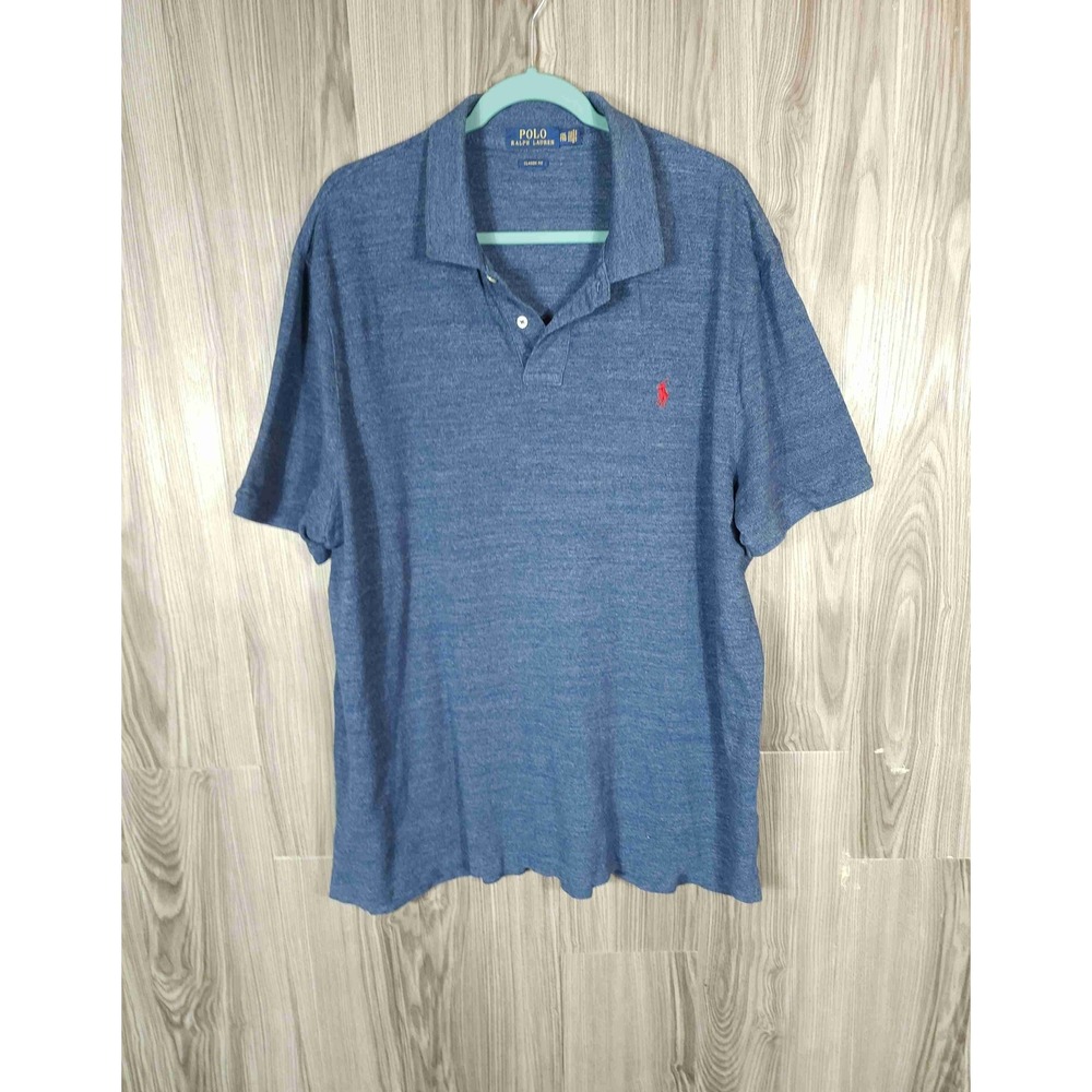 Ralph‎ Lauren Blue Classic Fit Short Sleeve Polo Shirt Mens Size XXL